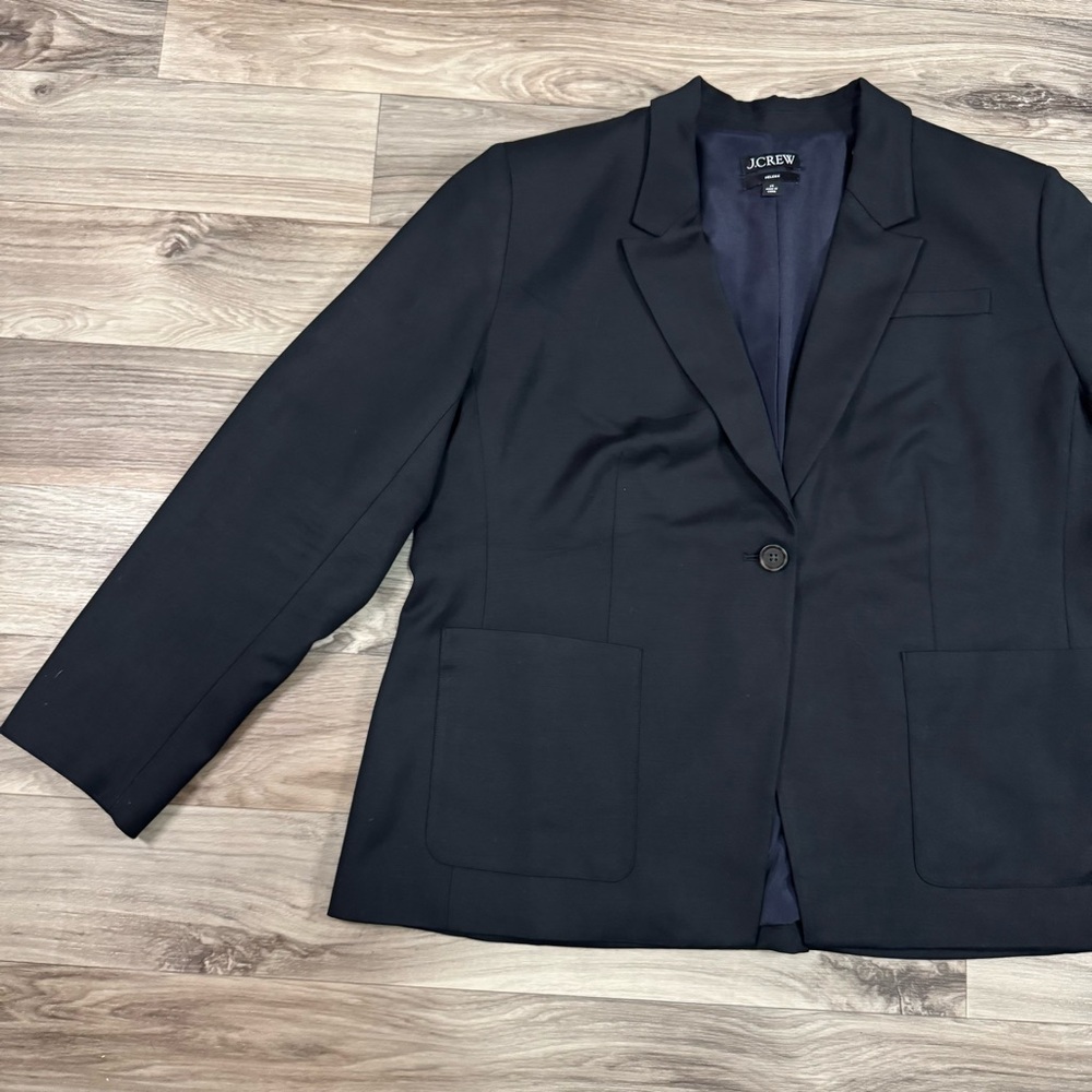 J. Crew Helena Black Twill Classic Blazer Size 20 - Picture 2 of 10